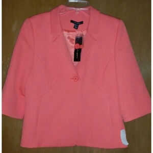 LOUBEN NWT Bright Orange 3/4 Sleeve Jacket